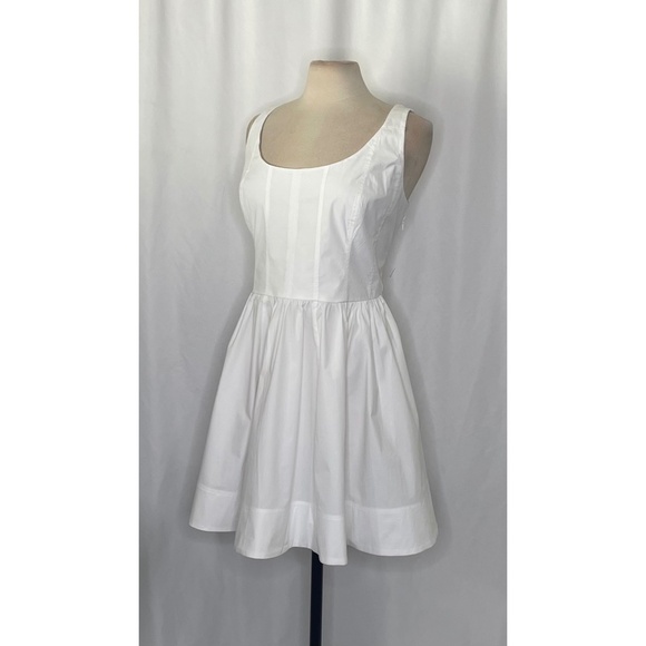 NWT!! J. CREW Fit and Flare Mini Dress White Corset Smocked Solid Preppy Size 18 - Picture 6 of 15
